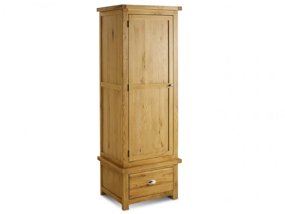 Birlea Furniture & Beds Birlea Woburn 1 Door 1 Drawer Oak Wooden Single Wardrobe