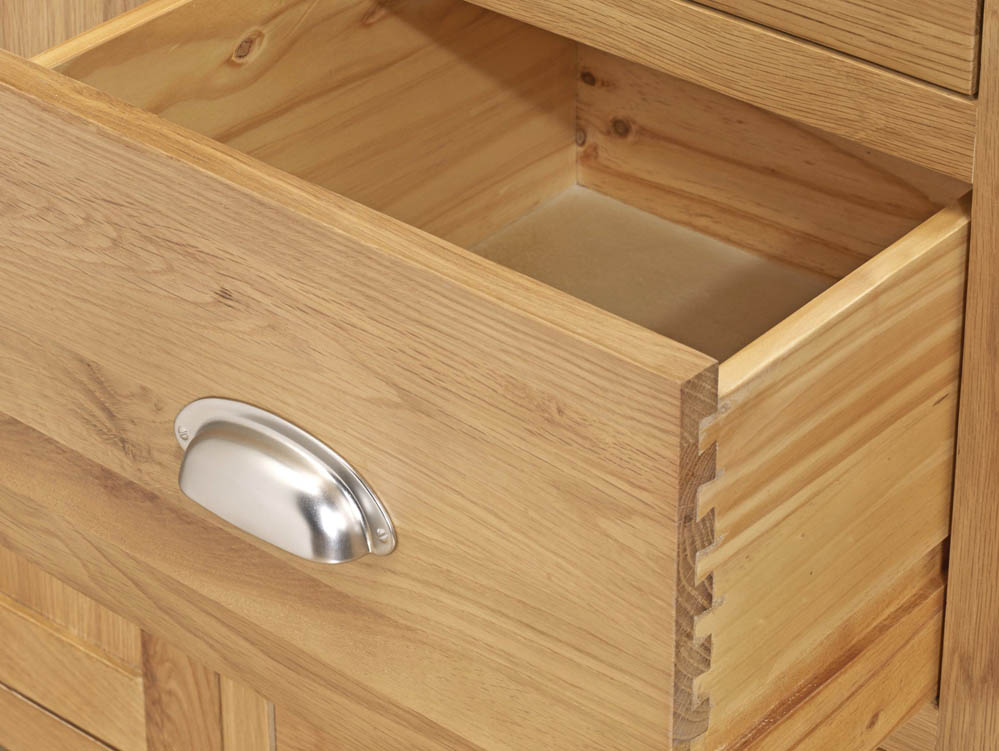 Birlea Birlea Woburn 1 Door 5 Drawer Oak Wooden Single Wardrobe (Flat Packed)