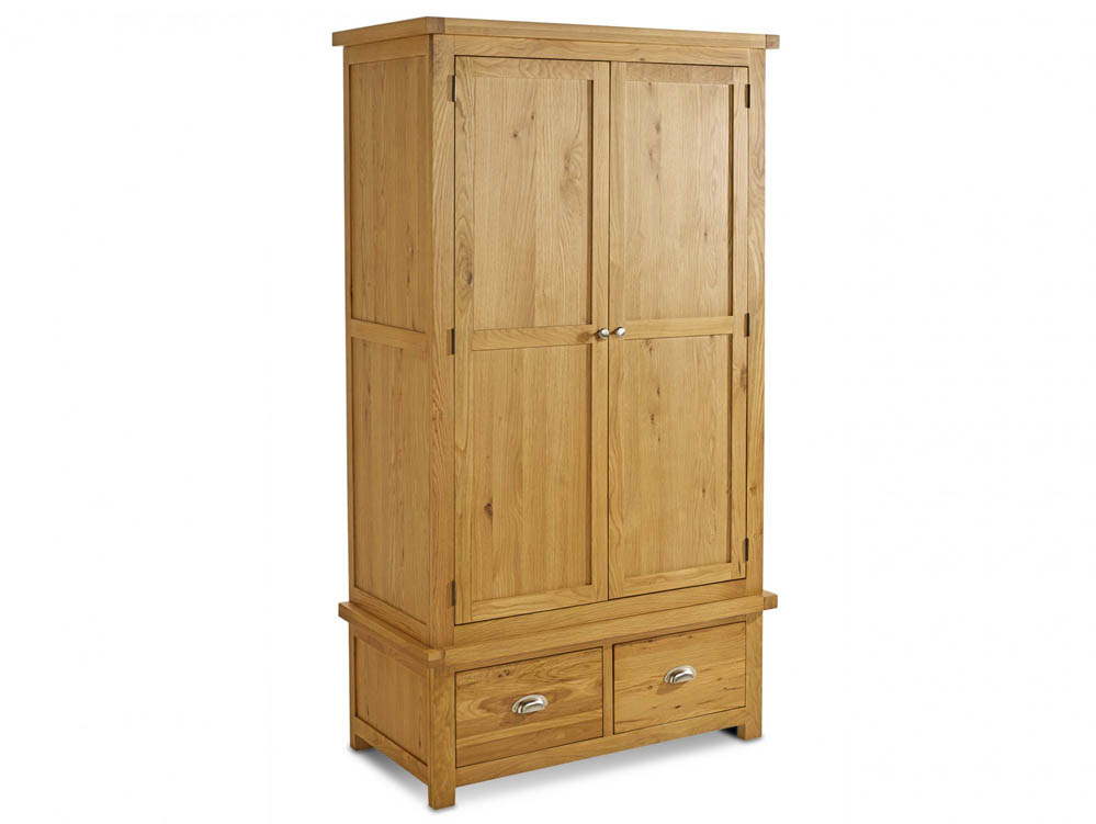 Birlea Birlea Woburn 2 Door 2 Drawer Oak Wooden Double Wardrobe (Flat Packed)