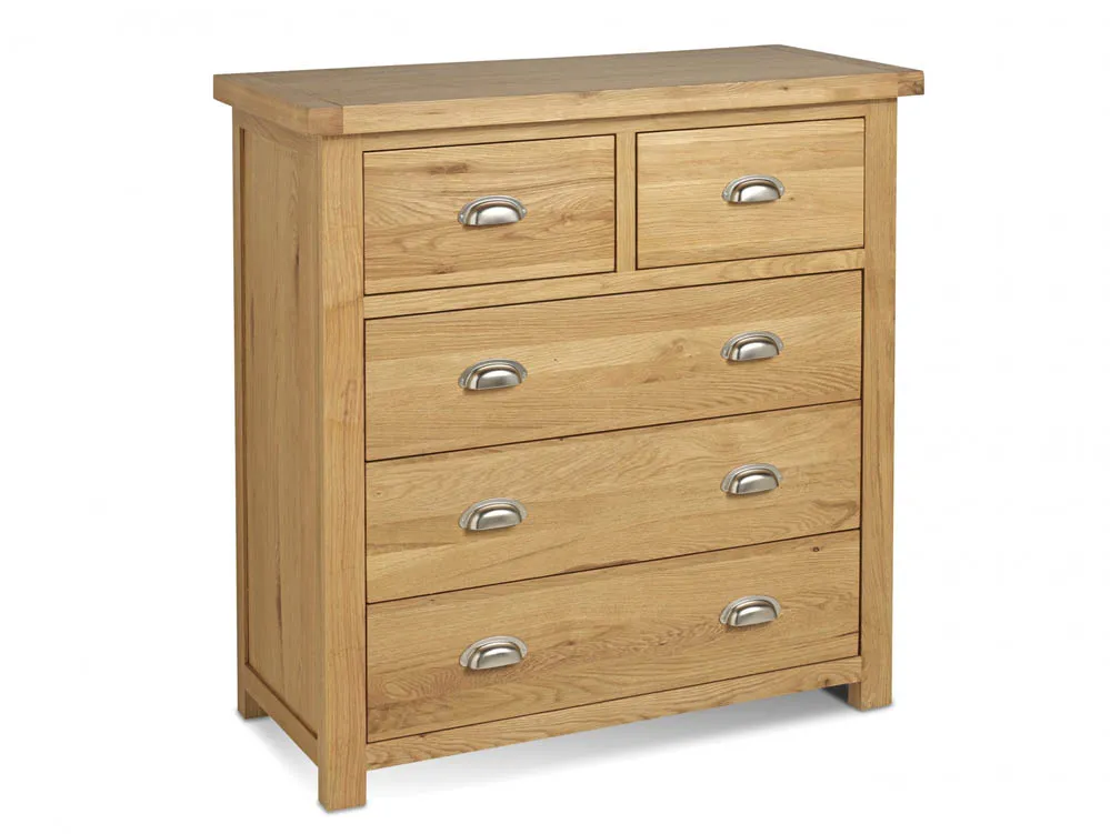 Birlea Birlea Woburn 3+2 Drawer Oak Wooden Chest of Drawers (Assembled)