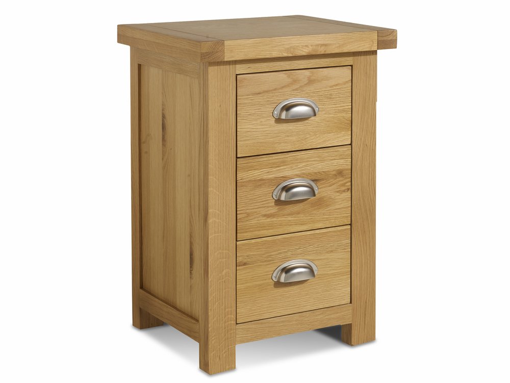 Birlea Birlea Woburn 3 Drawer Oak Wooden Large Bedside Cabinet (Assembled)