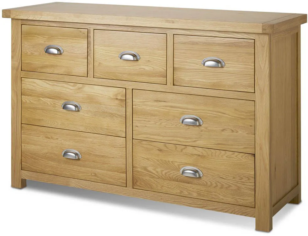 Birlea Birlea Woburn Oak 4+3 Oak Wooden Chest of Drawers (Assembled)