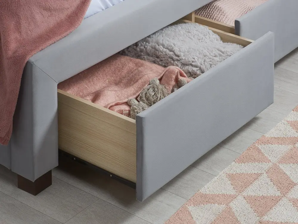 Birlea Birlea Woodbury Grey Fabric 4 Drawer Storage Bed Frame