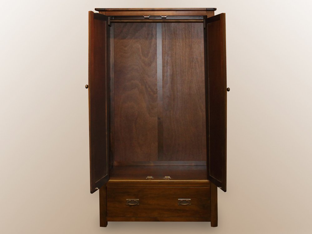 Core Products Core Boston 2 Door 1 Drawer Dark Antique Pine Wooden Double Wardrobe (Flat Packed)