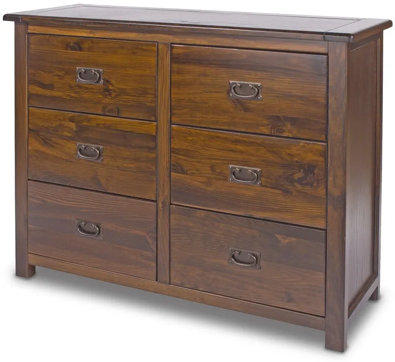 Core Core Boston 3+3 Dark Antique Pine Wooden Chest of Drawers
