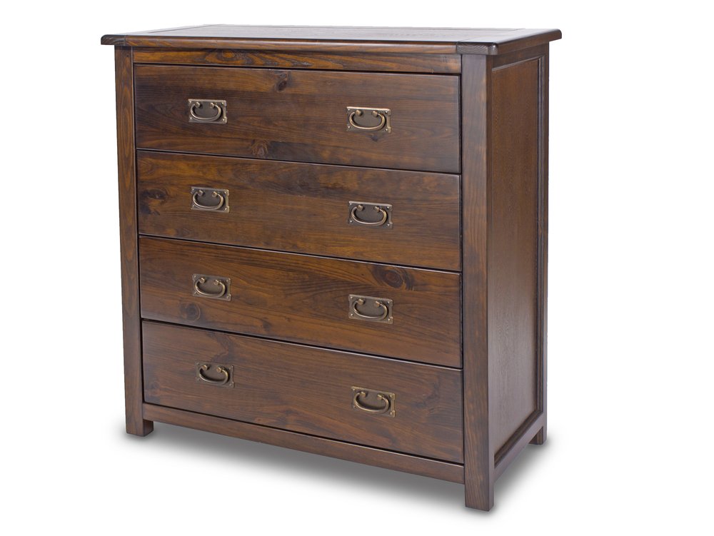 Core Products Core Boston 4 Drawer Dark Antique Pine Wooden Chest of Drawers (Flat Packed)