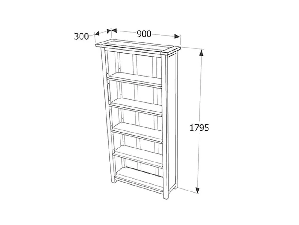 Core Core Boston Dark Antique Pine Wooden Tall Bookcase