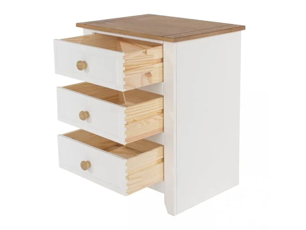 Core Core Capri White 3 Drawer Bedside Table