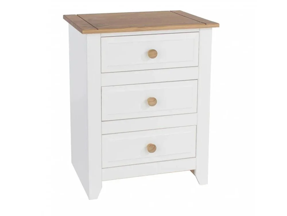 Core Core Capri White 3 Drawer Bedside Table