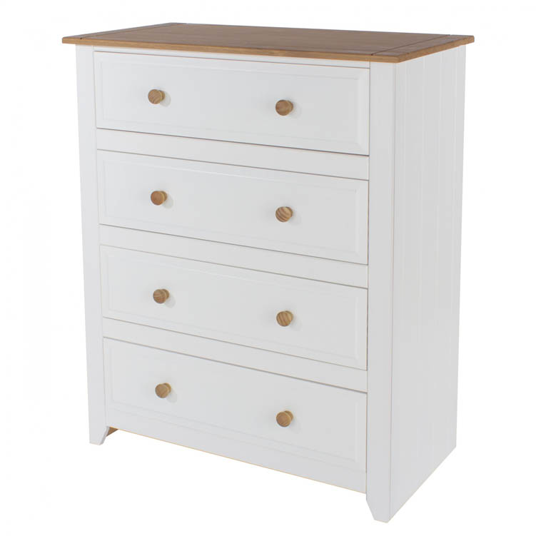 Core Products Core Capri White 4 Drawer Chest of Drawers (Flat Packed)
