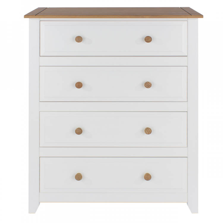 Core Products Core Capri White 4 Drawer Chest of Drawers (Flat Packed)