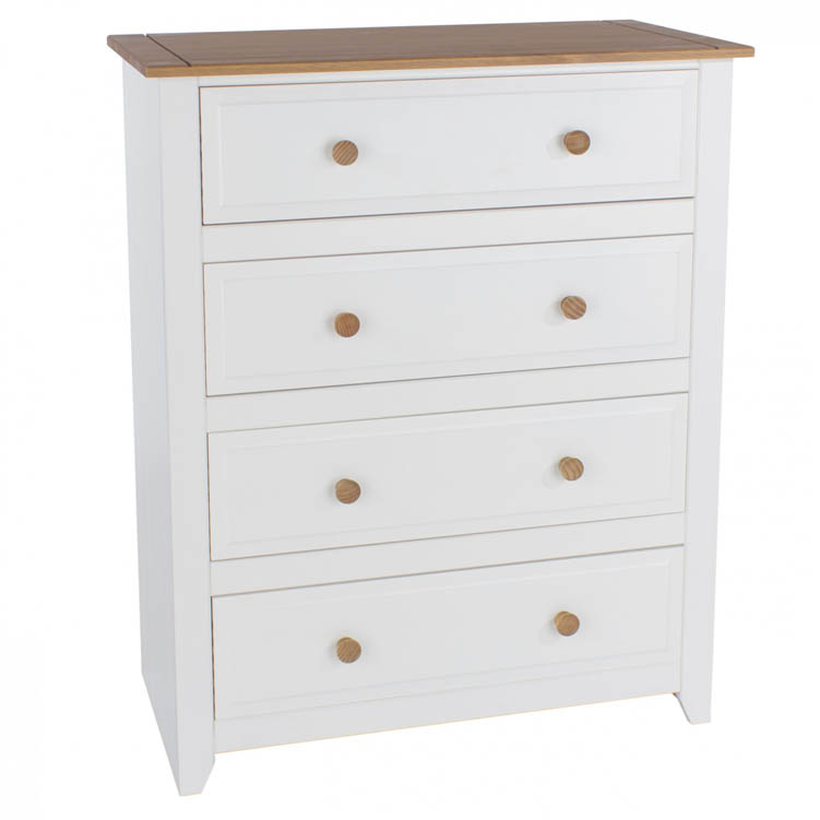 Core Products Core Capri White 4 Drawer Chest of Drawers (Flat Packed)
