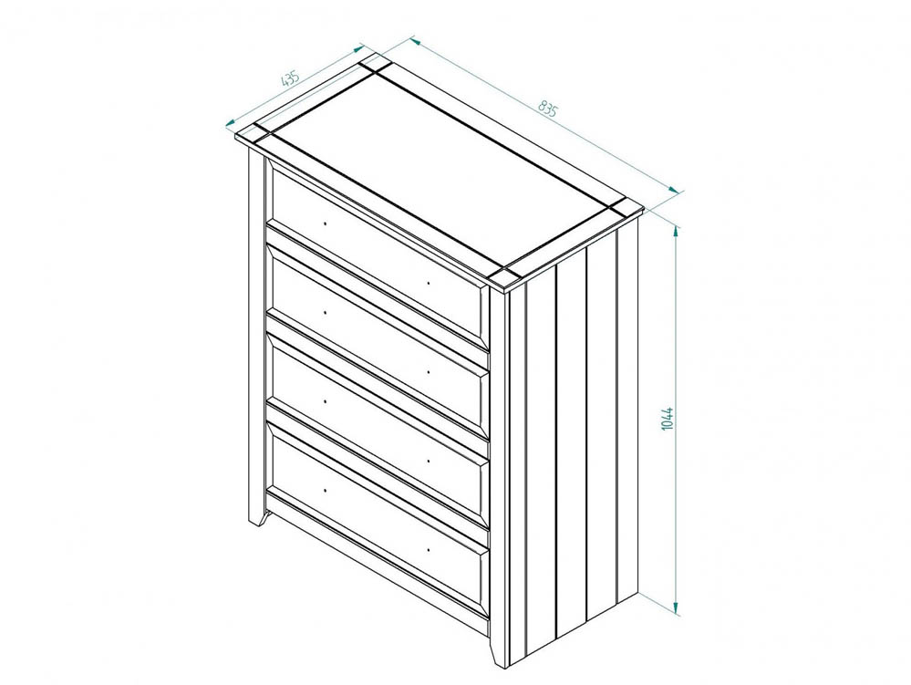 Core Products Core Capri White 4 Drawer Chest of Drawers (Flat Packed)