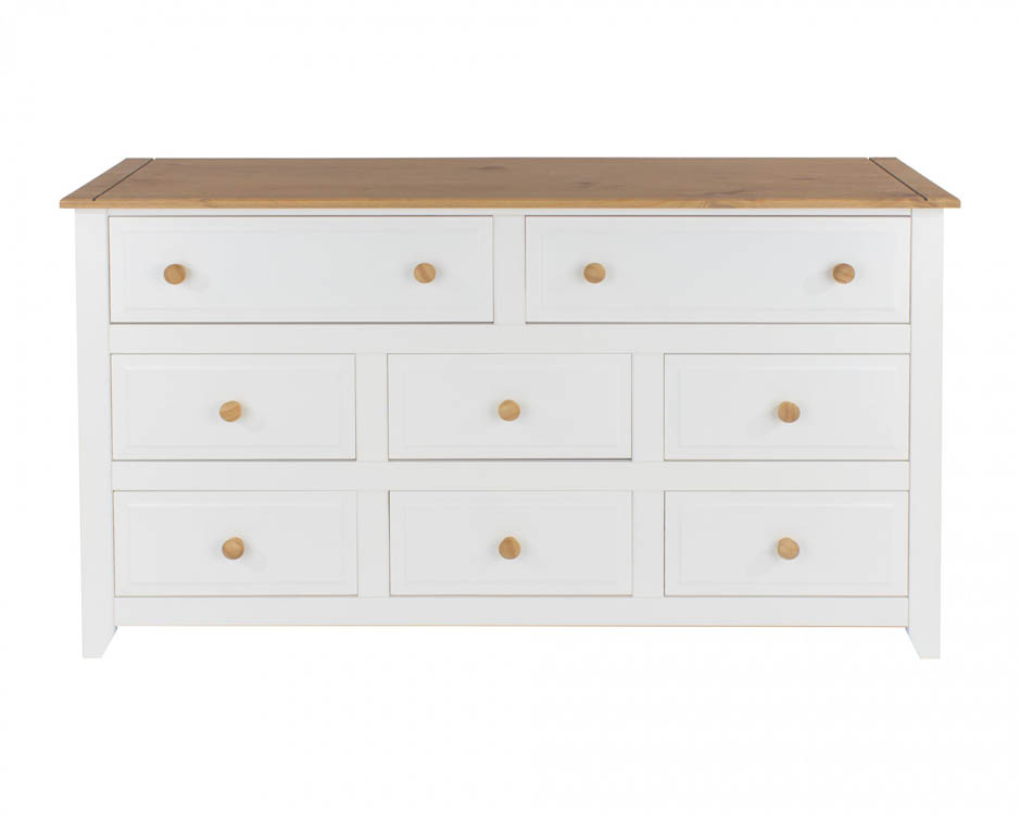 Core Products Core Capri   White 6+2 Drawer Large Chest of Drawers (Flat Packed)