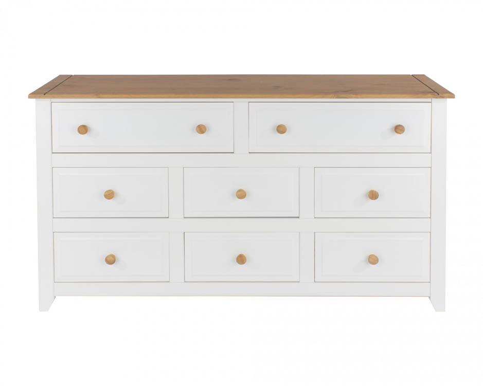 Core Products Core Capri White 6+2 Drawer Large Chest of Drawers (Flat Packed)
