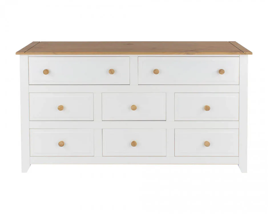 Core Core Capri  White 6+2 Drawer Large Chest of Drawers