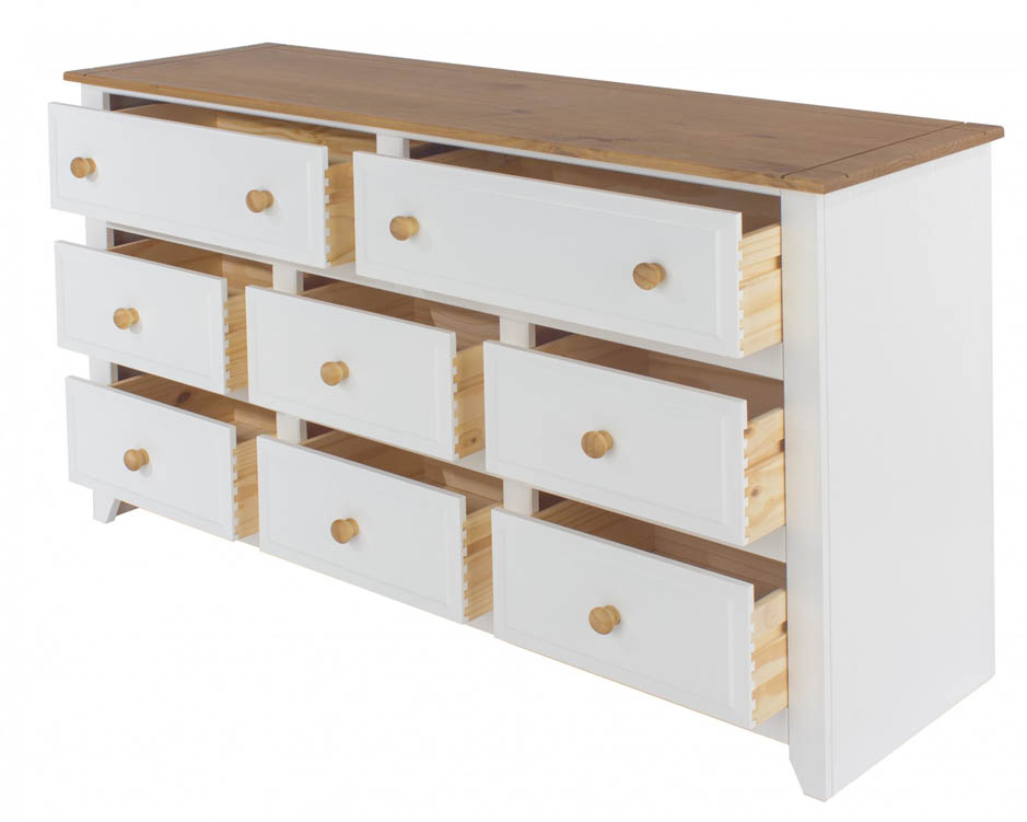 Core Products Core Capri White 6+2 Drawer Large Chest of Drawers (Flat Packed)