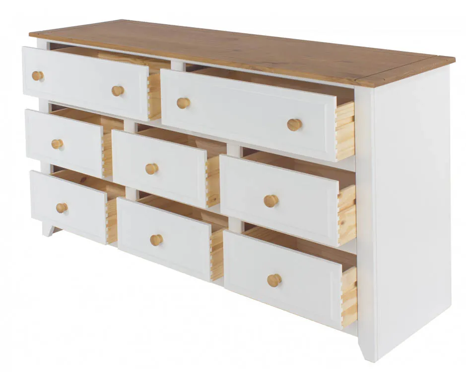 Core Products Core Capri  White 6+2 Drawer Large Chest of Drawers