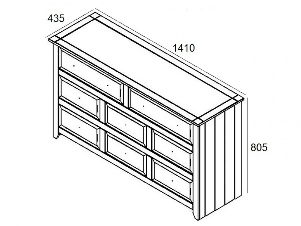 Core Products Core Capri  White 6+2 Drawer Large Chest of Drawers