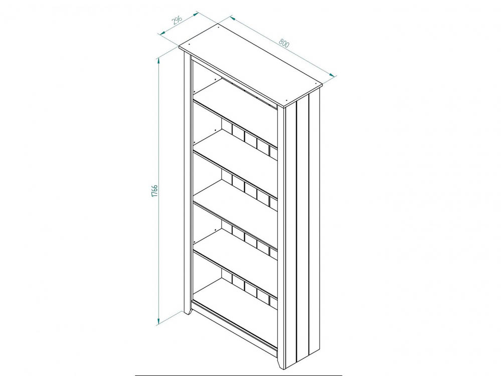 Core Products Core Capri White Tall Bookcase (Flat Packed)