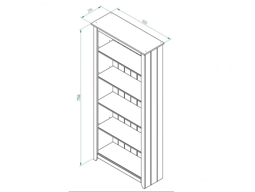 Core Core Capri White Tall Bookcase