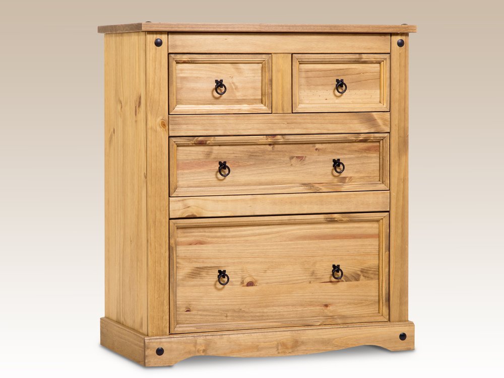 Core Products Core Corona 2+2 Pine Wooden Chest of Drawers (Flat Packed)