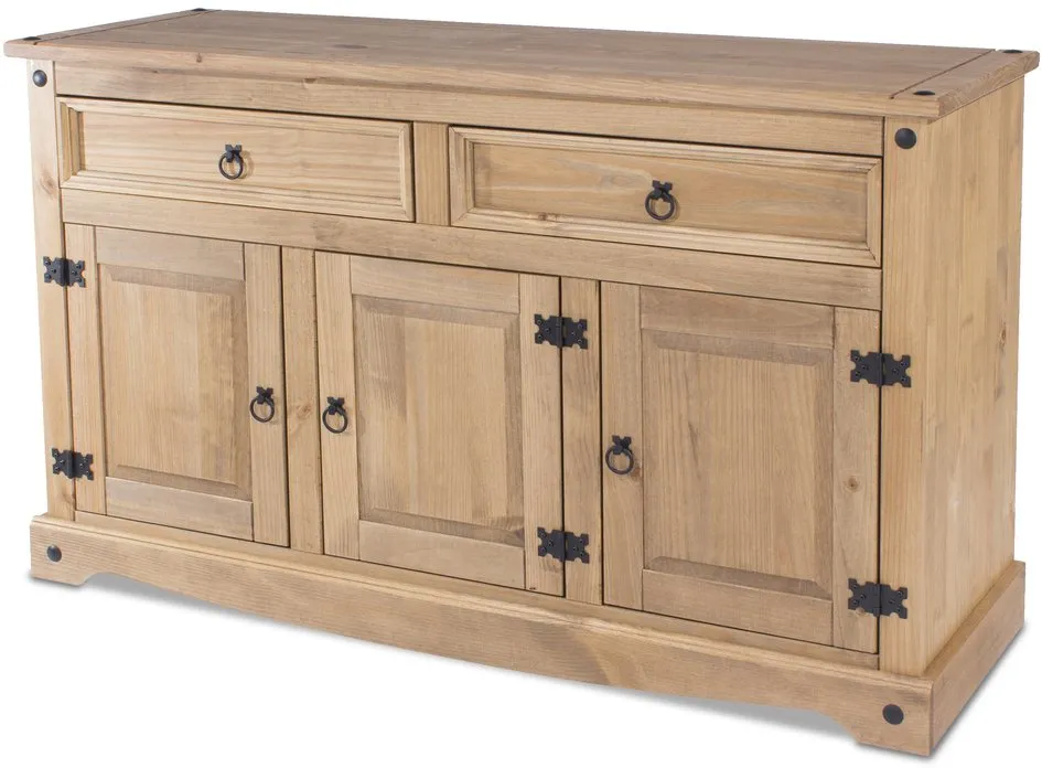 Core Core Corona Pine 3 Door 2 Drawer Wooden Sideboard