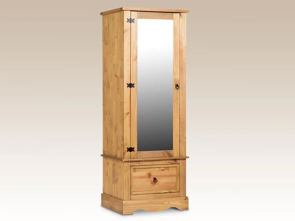 Core Core Corona Pine Wooden Mirrored Door Wardrobe