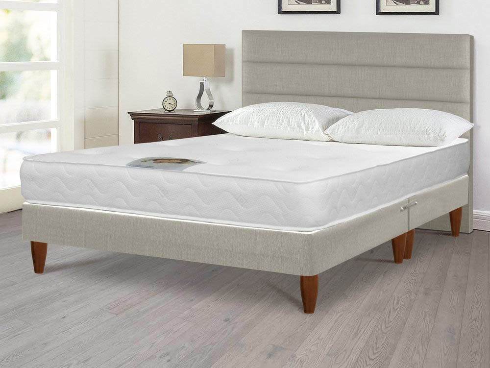 Deluxe Deluxe Memory Elite Pocket 1000 5ft King Size Mattress with Divan Base on Legs