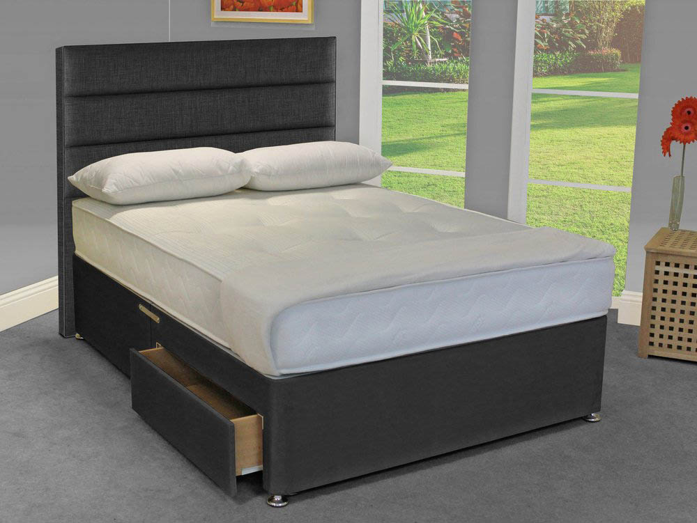 Deluxe Deluxe Memory Flex Orthopaedic 5ft King Size Mattress with Divan Base