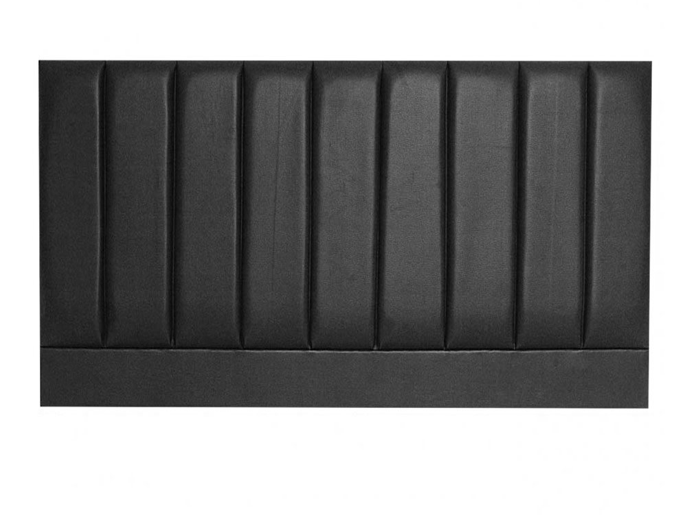 Designer Headboards Designer Pluto 3ft6 Large Single Black Faux Leather Upholstered Fabric Headboard