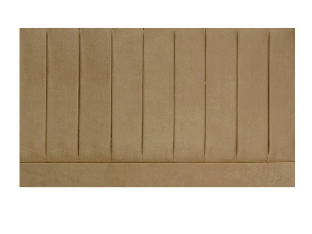 Designer Headboards Designer Pluto 4ft Small Double Tan Faux Suede Fabric Headboard