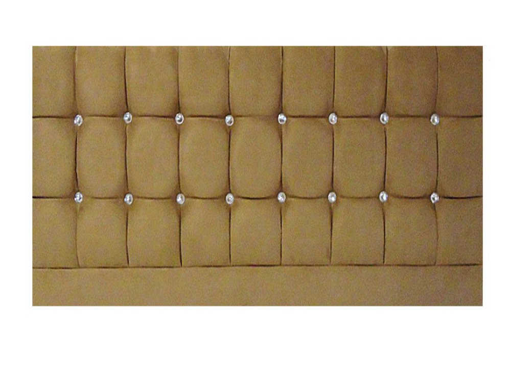 Designer Headboards Designer Saturn Bling 5ft King Size Tan Faux Suede Upholstered Fabric Headboard