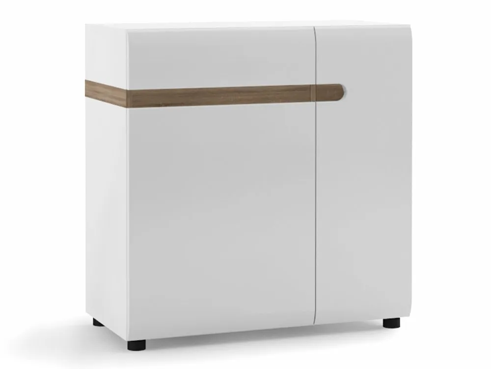 Furniture To Go Furniture To Go Chelsea White High Gloss and Oak 1 Drawer 2 Door Sideboard