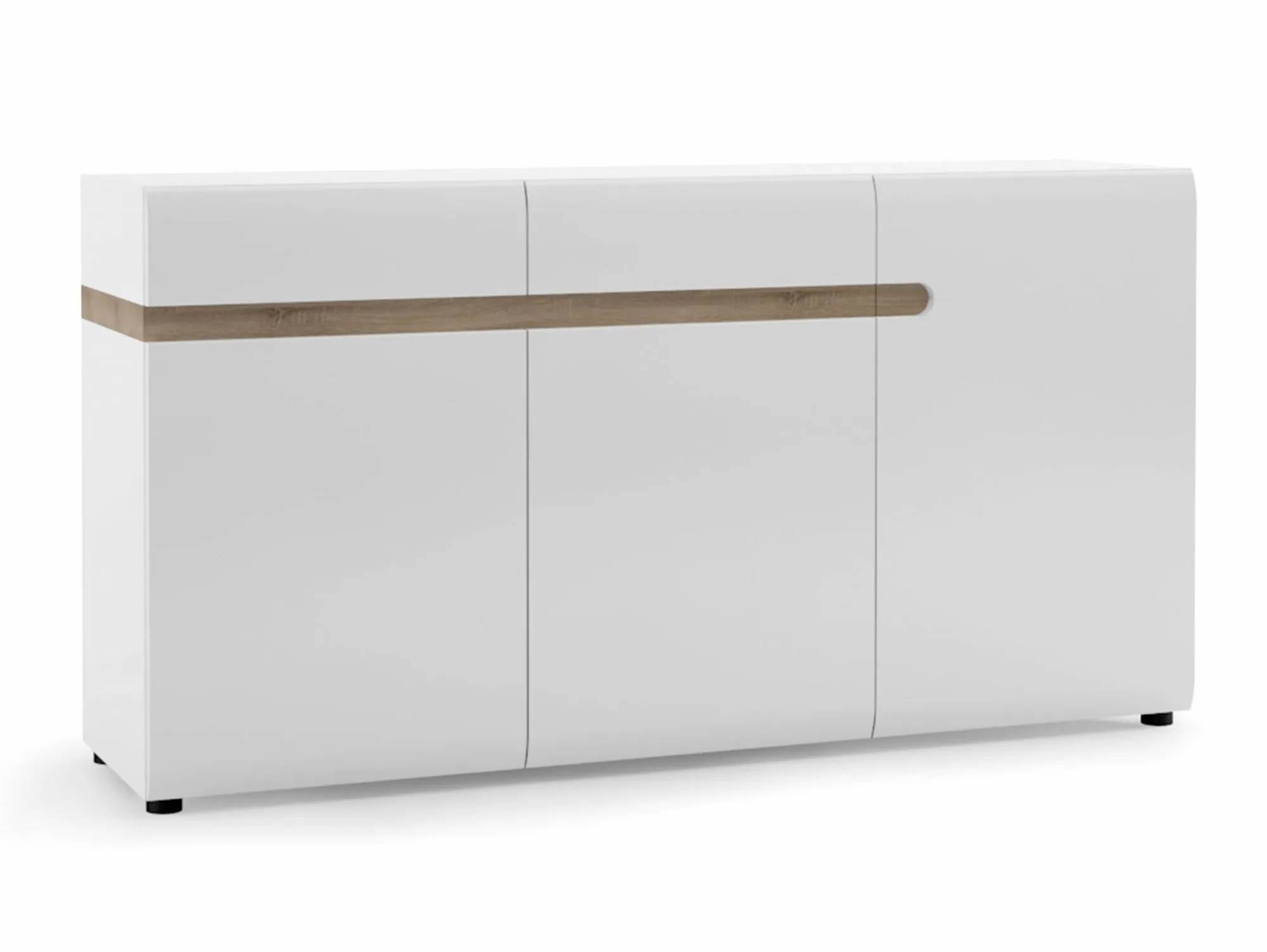 Furniture To Go Furniture To Go Chelsea White High Gloss and Oak 2 Drawer 3 Door Sideboard