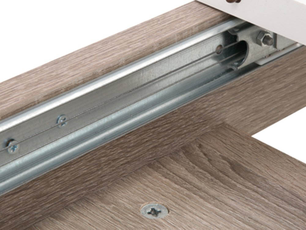 Furniture To Go Furniture To Go Chelsea White High Gloss and Truffle Oak Desk (Flat Packed)
