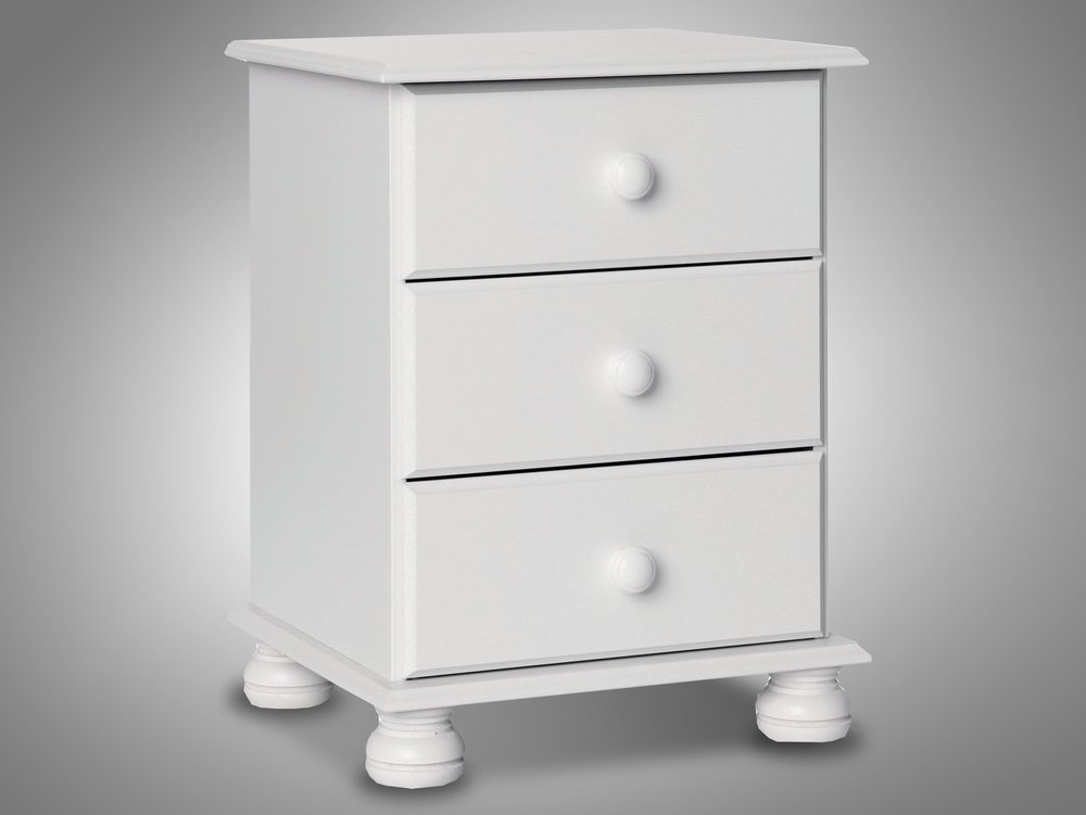 Furniture To Go Furniture To Go Copenhagen White 3 Drawer Bedside Cabinet (Flat Packed)