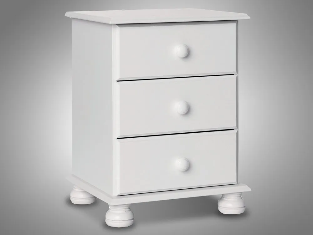 Furniture To Go Furniture To Go Copenhagen White 3 Drawer Bedside Table