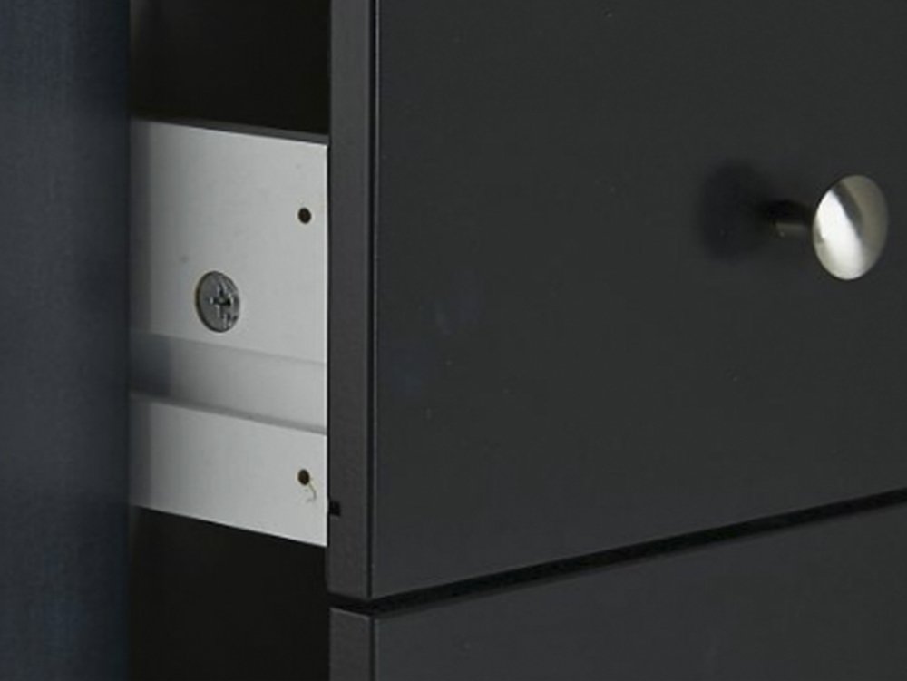 Furniture To Go Furniture To Go Florence Black 3 Drawer Bedside Cabinet (Flat Packed)