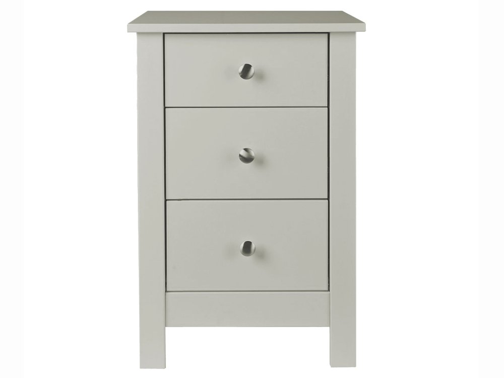 Furniture To Go Furniture To Go Florence Soft Grey 3 Drawer Bedside Cabinet (Flat Packed)