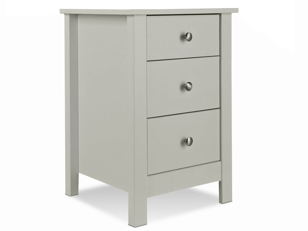 Furniture To Go Furniture To Go Florence Soft Grey 3 Drawer Bedside Cabinet (Flat Packed)