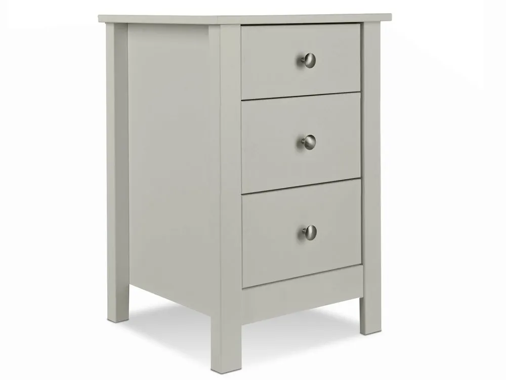 Furniture To Go Furniture To Go Florence Soft Grey 3 Drawer Bedside Table