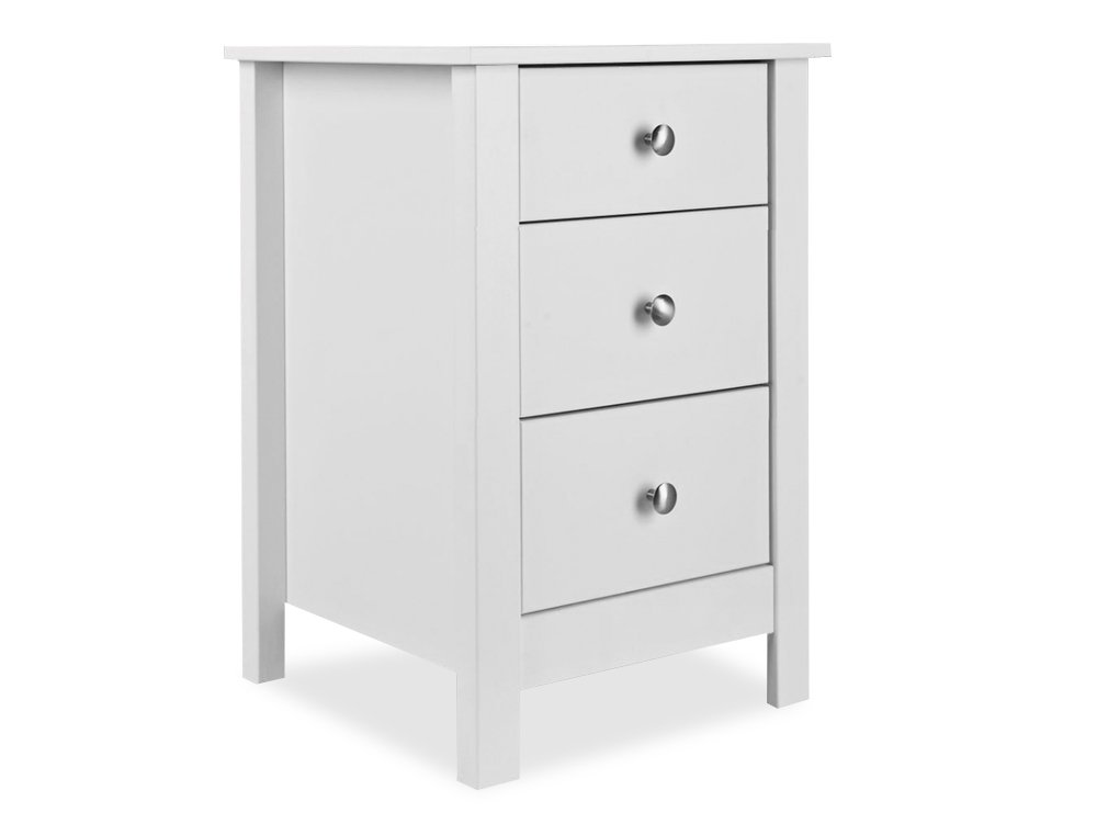 Furniture To Go Furniture To Go Florence White 3 Drawer Bedside Cabinet (Flat Packed)