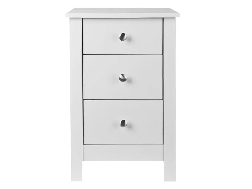 Furniture To Go Furniture To Go Florence White 3 Drawer Bedside Table