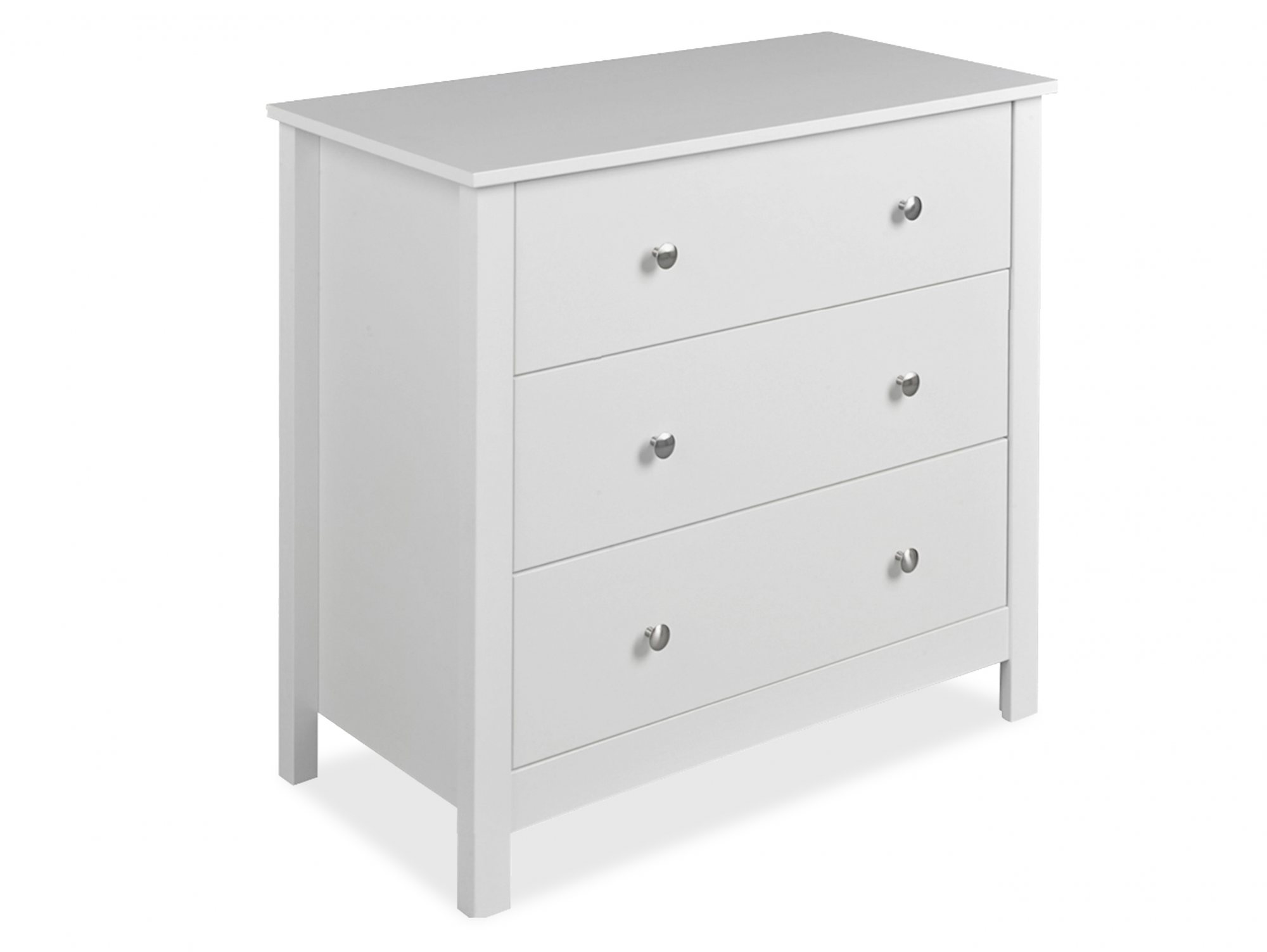 Furniture To Go Furniture To Go Florence White 3 Drawer Low Chest of Drawers (Flat Packed)