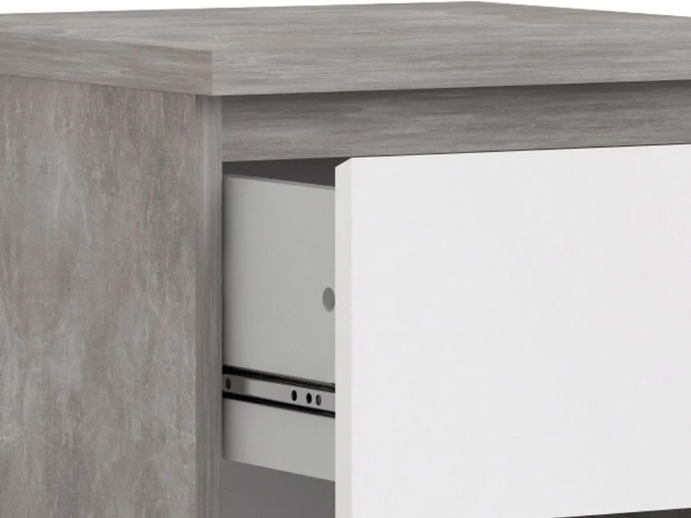 Furniture To Go Furniture To Go Naia Grey and White High Gloss 3 Drawer Bedside Table