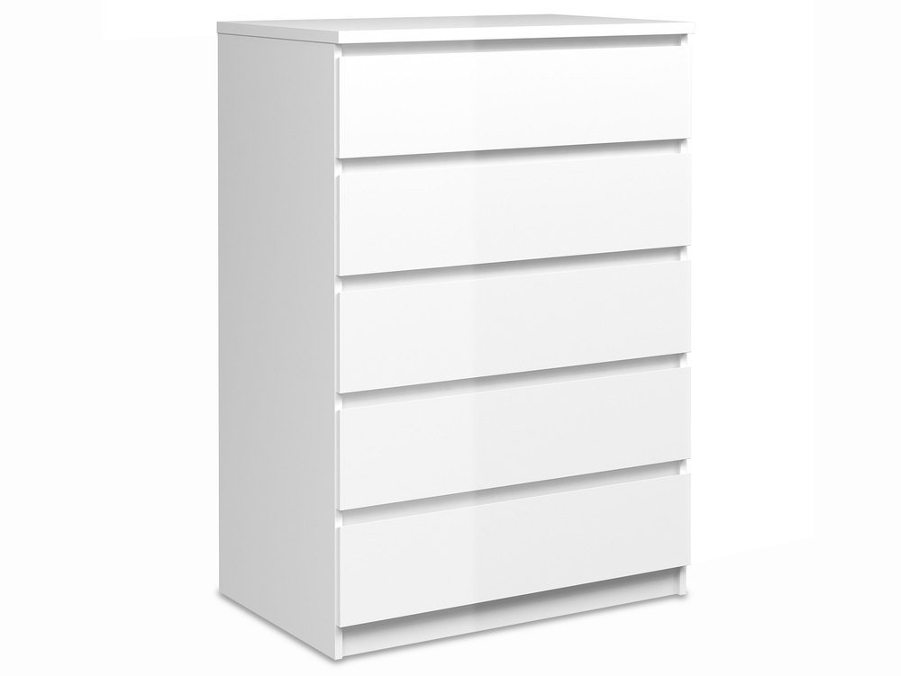 Furniture To Go Furniture To Go Naia White High Gloss 5 Drawer Chest of Drawers (Flat Packed)
