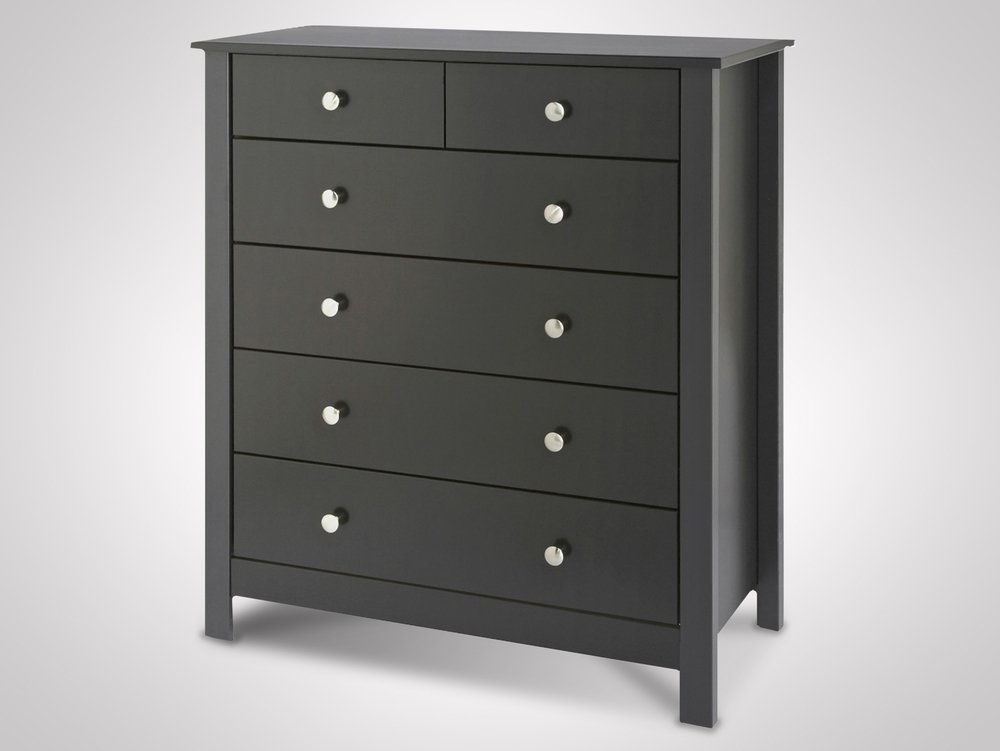 Furniture To Go Furniture To Go Florence Black 4+2 Chest of Drawers (Flat Packed)