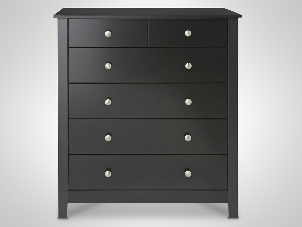 Furniture To Go Furniture To Go Florence Black 4+2 Chest of Drawers (Flat Packed)