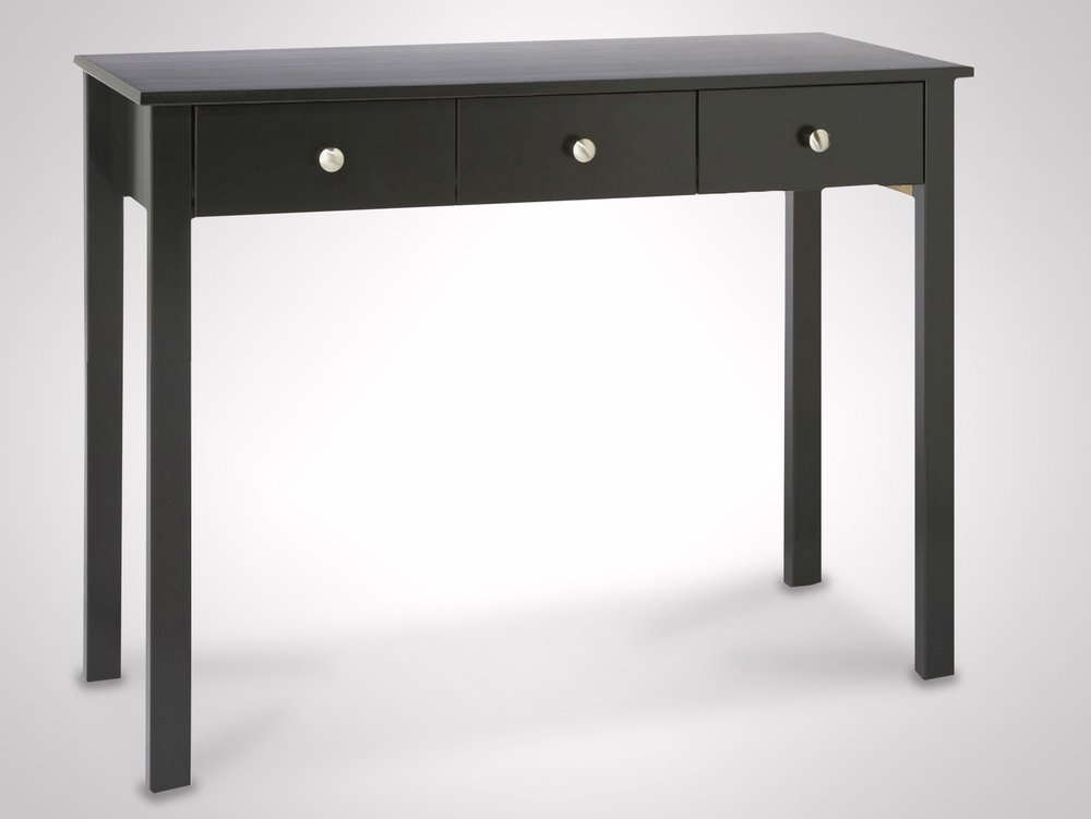 Furniture To Go Furniture To Go Florence Black 3 Drawer Dressing Table (Flat Packed)